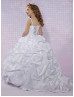 Lovely Beaded Organza Spaghetti Straps Flower Girl Dress With Cape